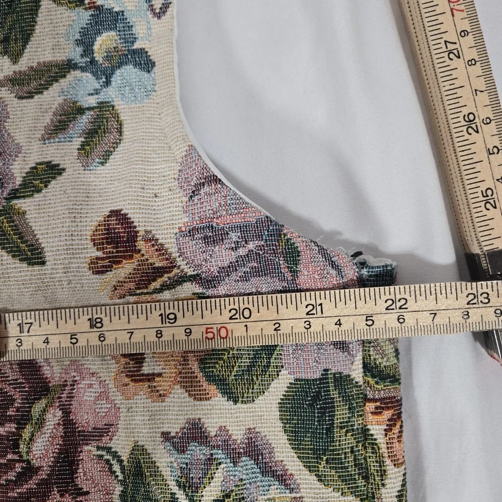 Vintage Tapestry Vest Charm Buttons Artsy Boho Cottage Core Chic | Women's Large